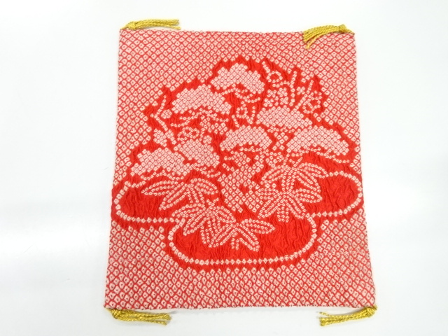 JAPANESE KIMONO / ANTIQUE FUKUSA / PINE & BAMBOO